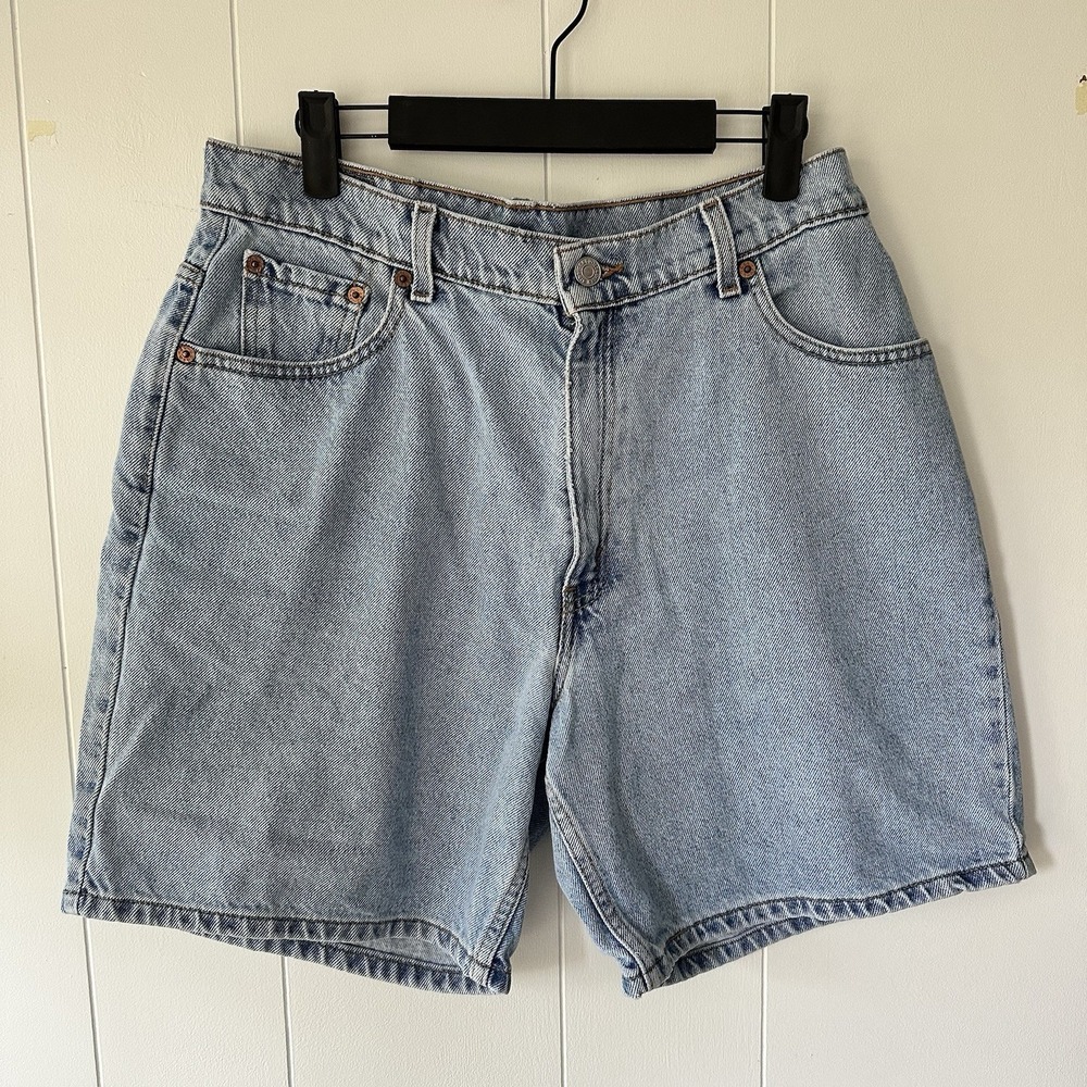 90's Levi's 550 Red Tab Denim Shorts Womens 12 High Rise Light Wash Denim Shorts